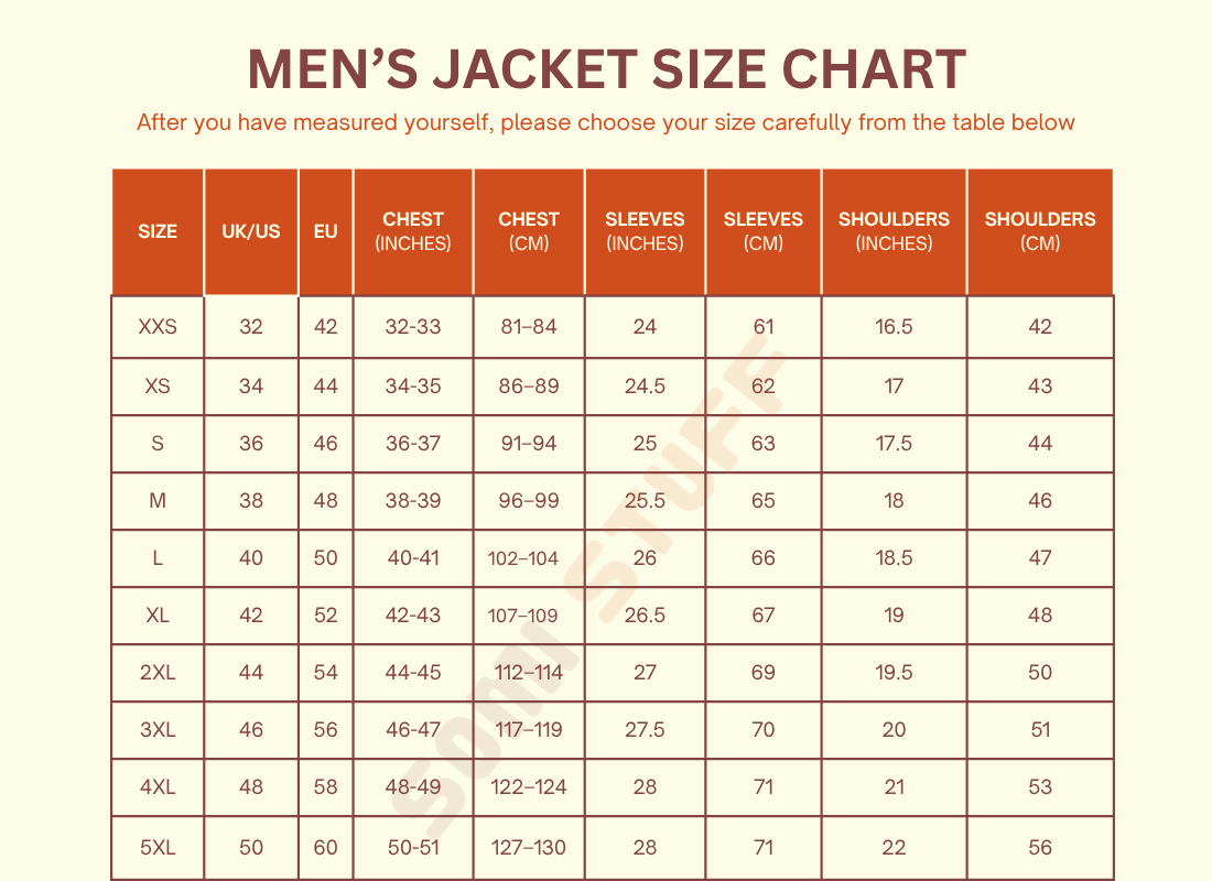 Men's Size Chart