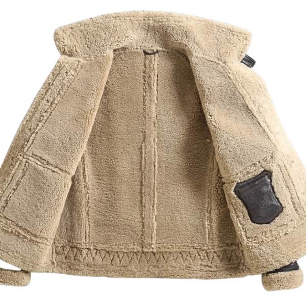 Men's Arctic Explorer Sheepskin B-3 Bomber Jacket - Image 3