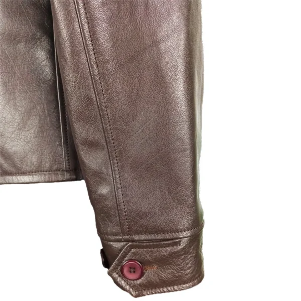 Men's Heritage Rider Brown Leather Jacket - Image 6