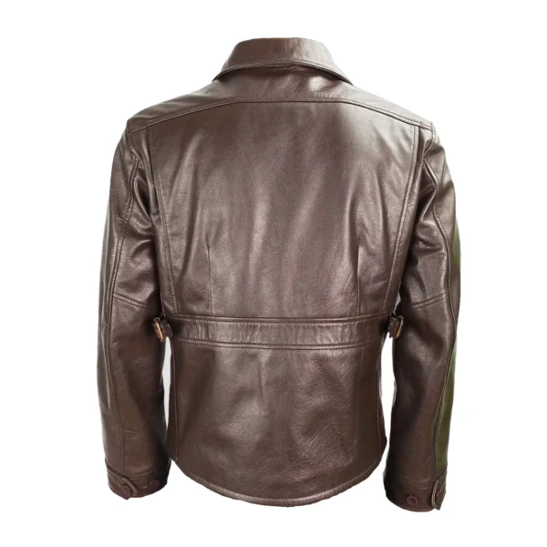 Men's Heritage Rider Brown Leather Jacket - Image 2