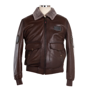 Men's Aviator Classic Shearling Collar Leather Bomber Jacket