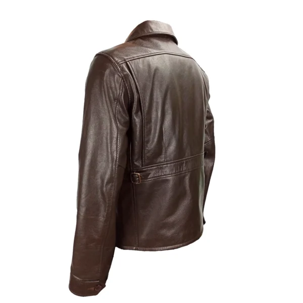 Men's Heritage Rider Brown Leather Jacket - Image 3
