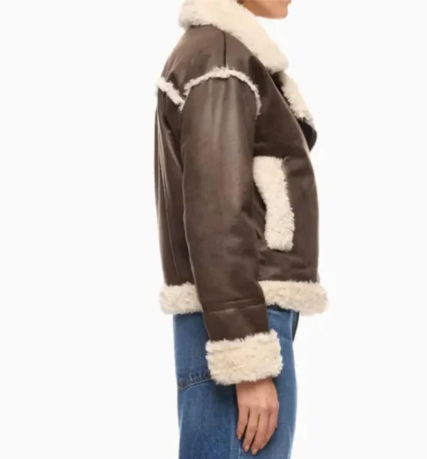 Women's Alpine Rider Shearling Moto Jacket - Image 3