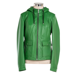 Women's Emerald Urban Hooded Leather Jacket