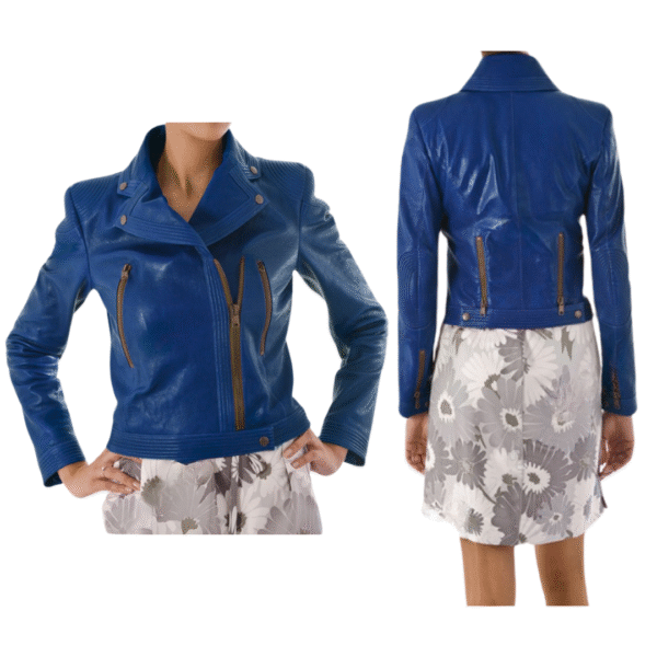 Women's Velocity Leather Moto Jacket - Image 2