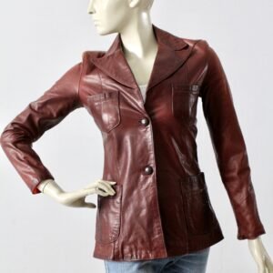 Women's Sophisticated Heritage Leather Blazer