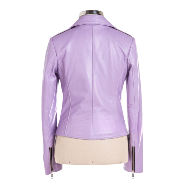 Women's Lavender Haze Leather Moto Jacket - Image 2