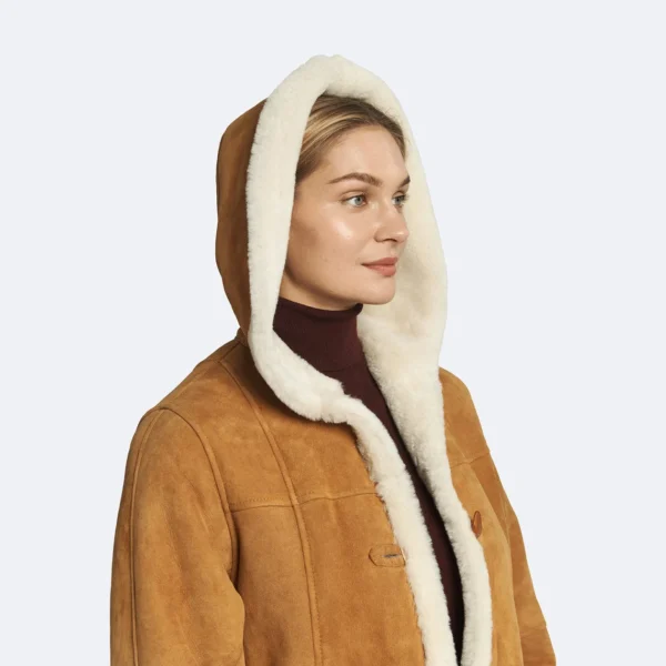 Women's Winter Haven Suede Shearling Hooded Coat - Image 2