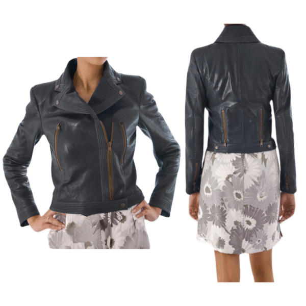 Women's Velocity Leather Moto Jacket - Image 4