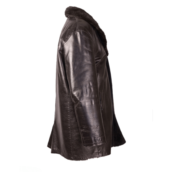 Women's Midnight Glamour Leather Coat with Faux - Image 3