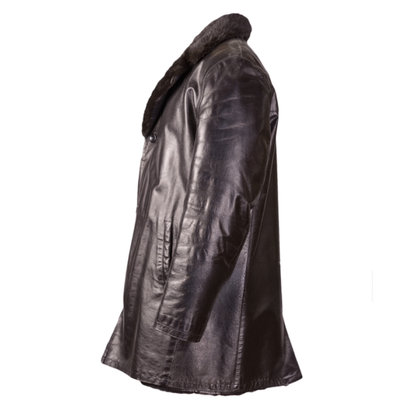 Women's Midnight Glamour Leather Coat with Faux - Image 4