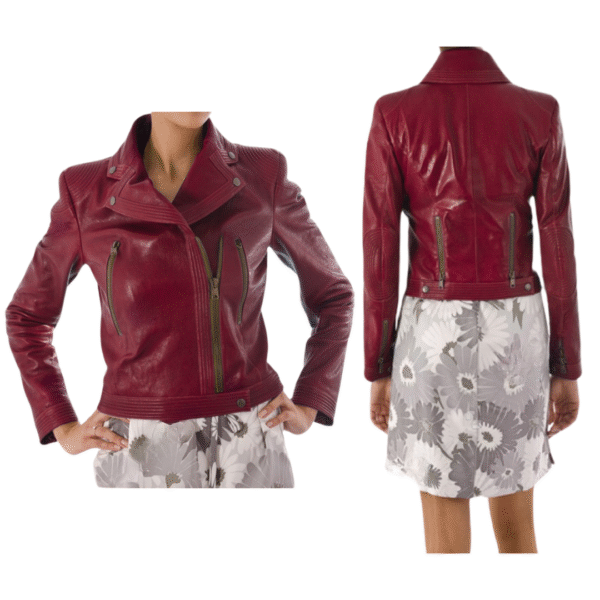 Women's Velocity Leather Moto Jacket - Image 3