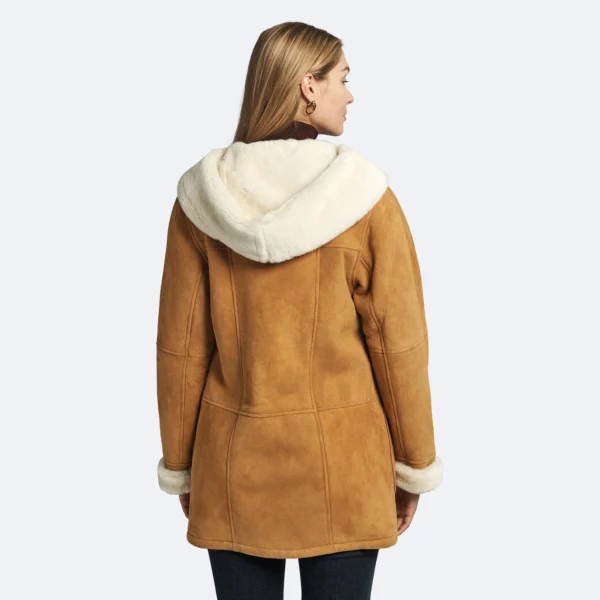 Women's Winter Haven Suede Shearling Hooded Coat - Image 6