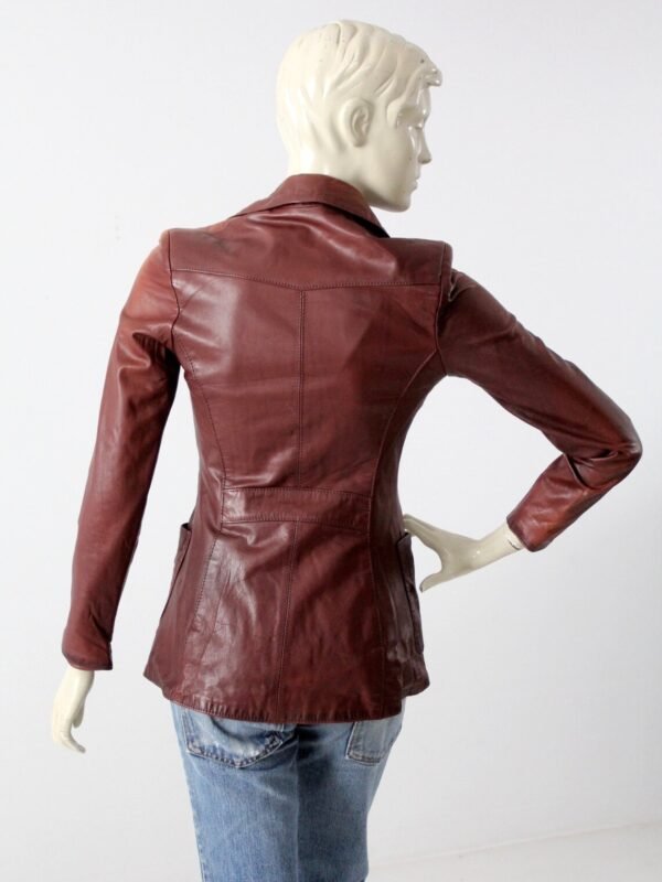 Women's Sophisticated Heritage Leather Blazer - Image 6