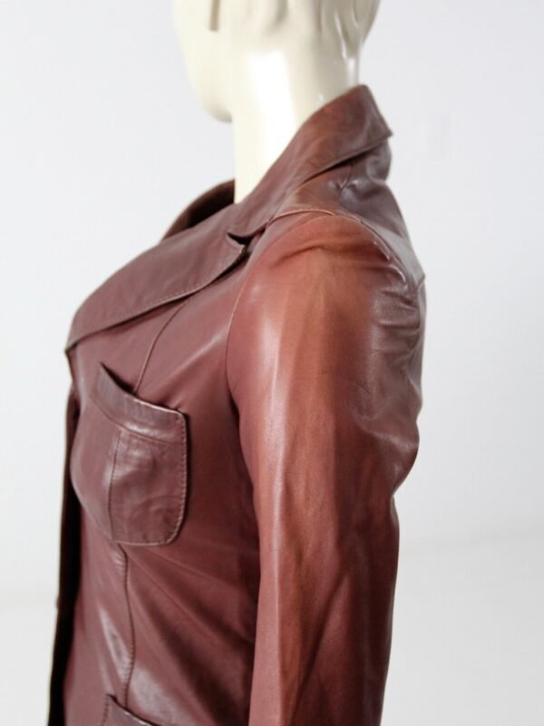 Women's Sophisticated Heritage Leather Blazer - Image 8